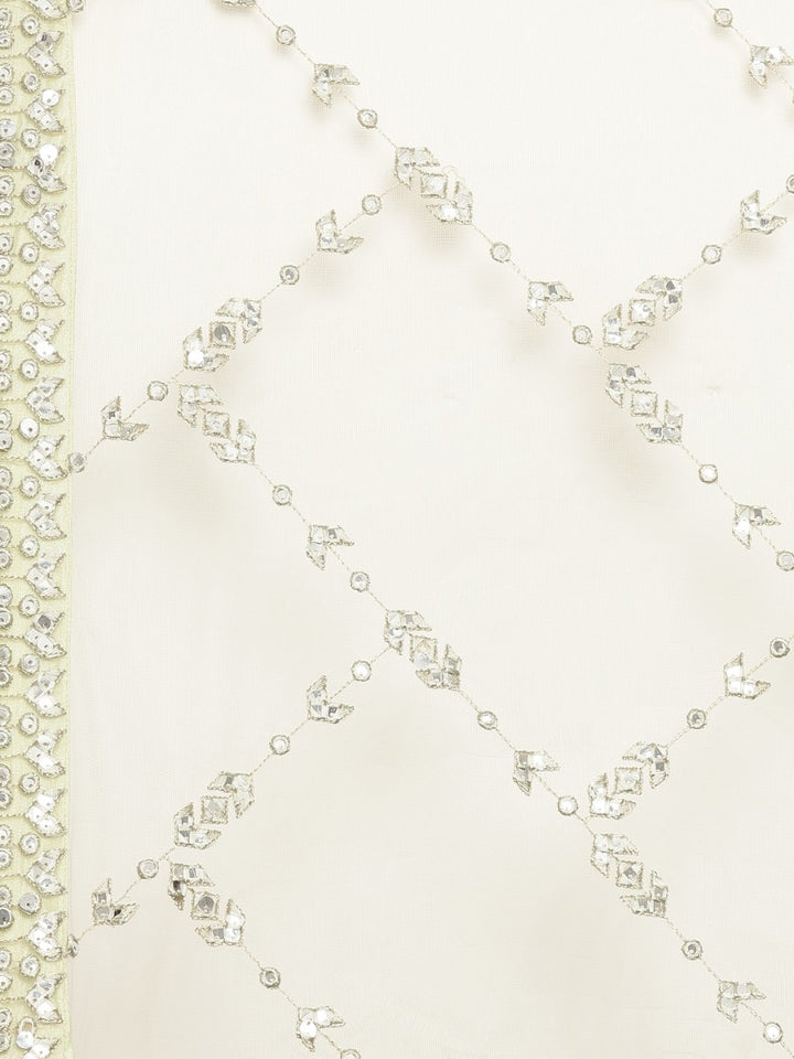 Neerus Pista Color Nett Fabric Ghagra Set