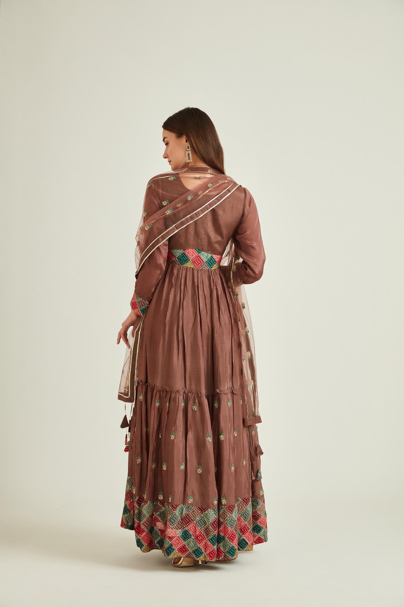 Neeru'S BROWN Colour SILK Fabric SUIT