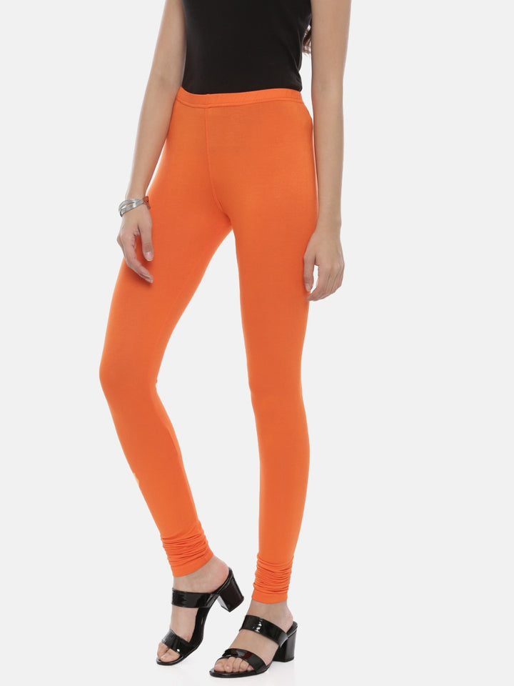 Neerus Fire Color Lycra Fabric Leggings