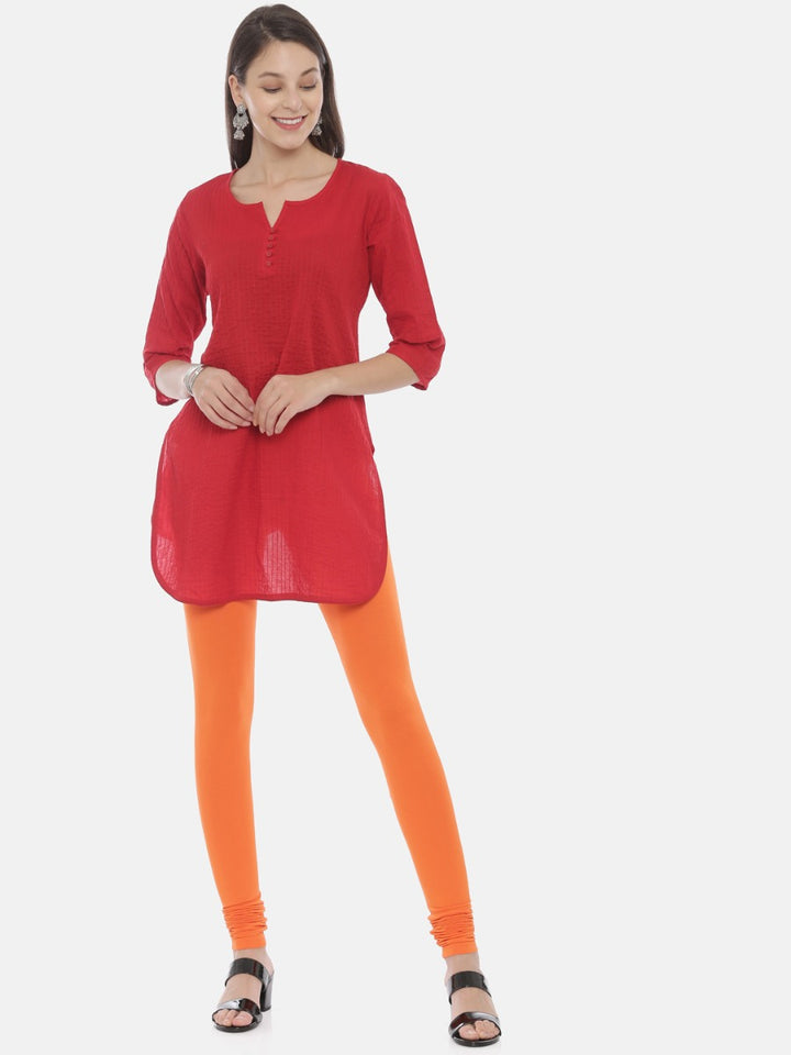 Neerus Fire Color Lycra Fabric Leggings