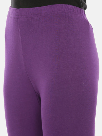 Neeru's Purple Color Lycra Fabric Leggings