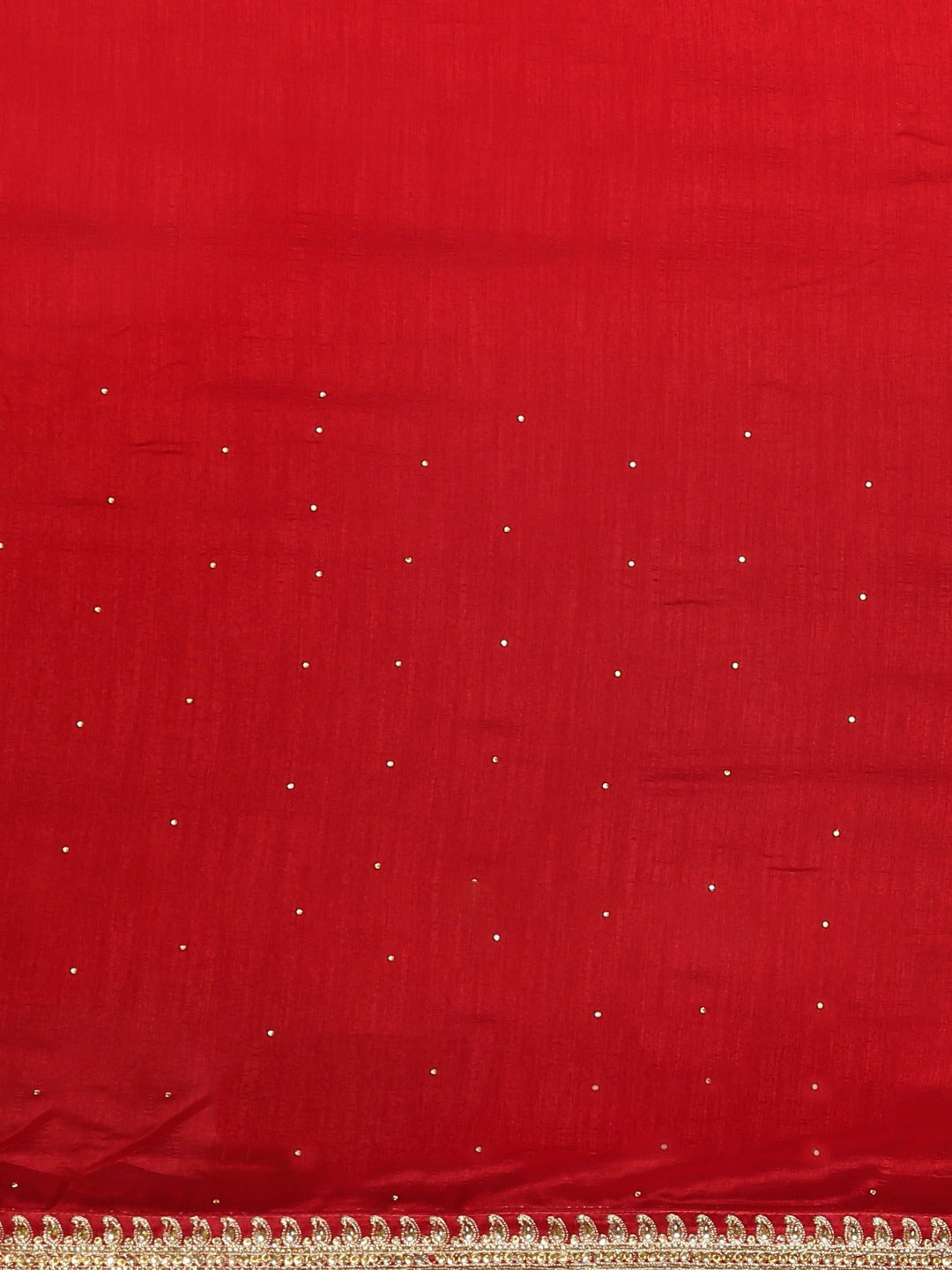 Neerus Red Embellished Saree With Blouse