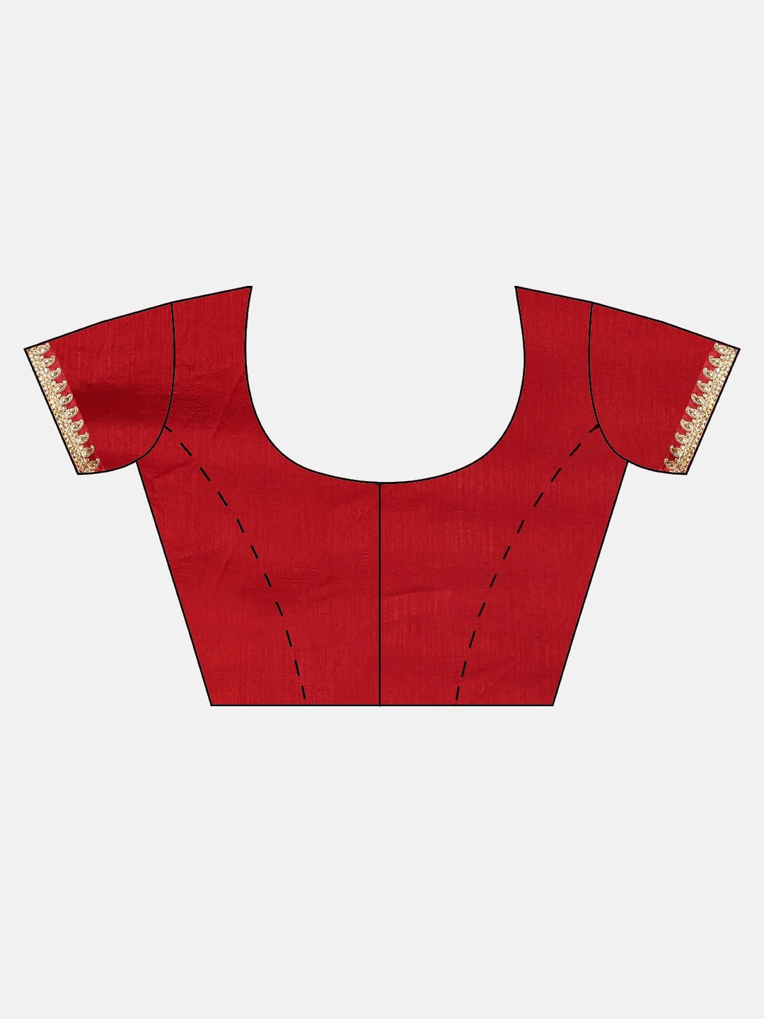 Neerus Red Embellished Saree With Blouse