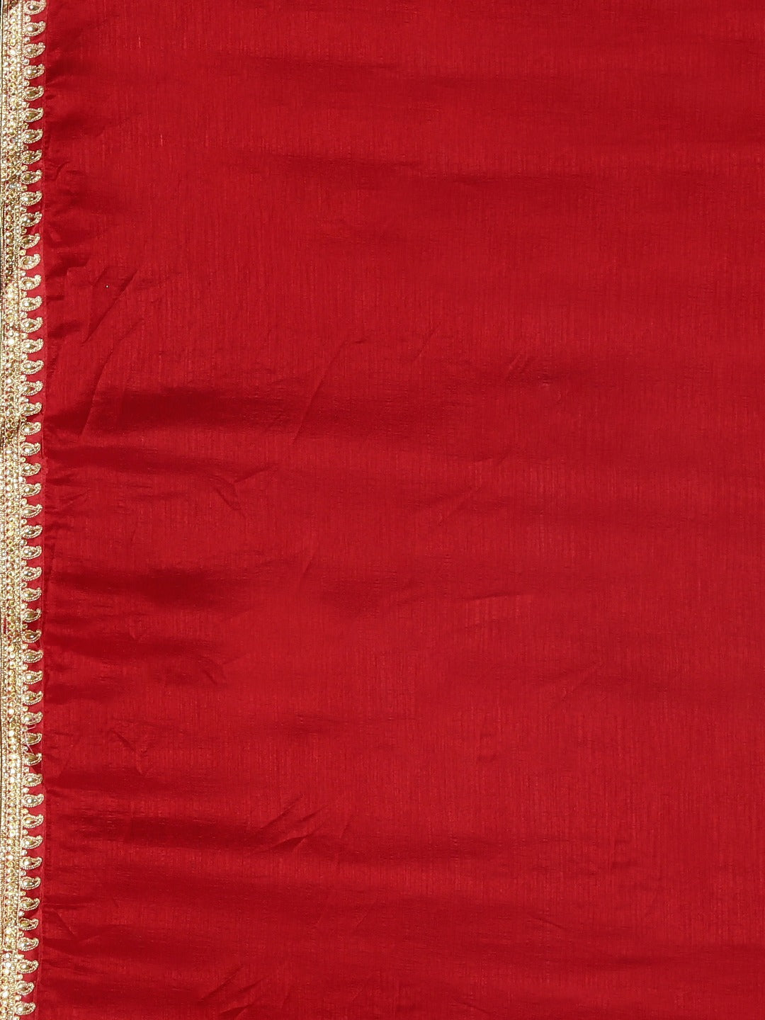 Neerus Red Embellished Saree With Blouse