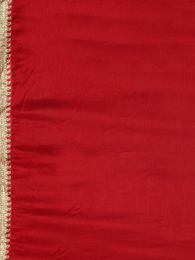 Neeru's Red Embellished Saree With Blouse
