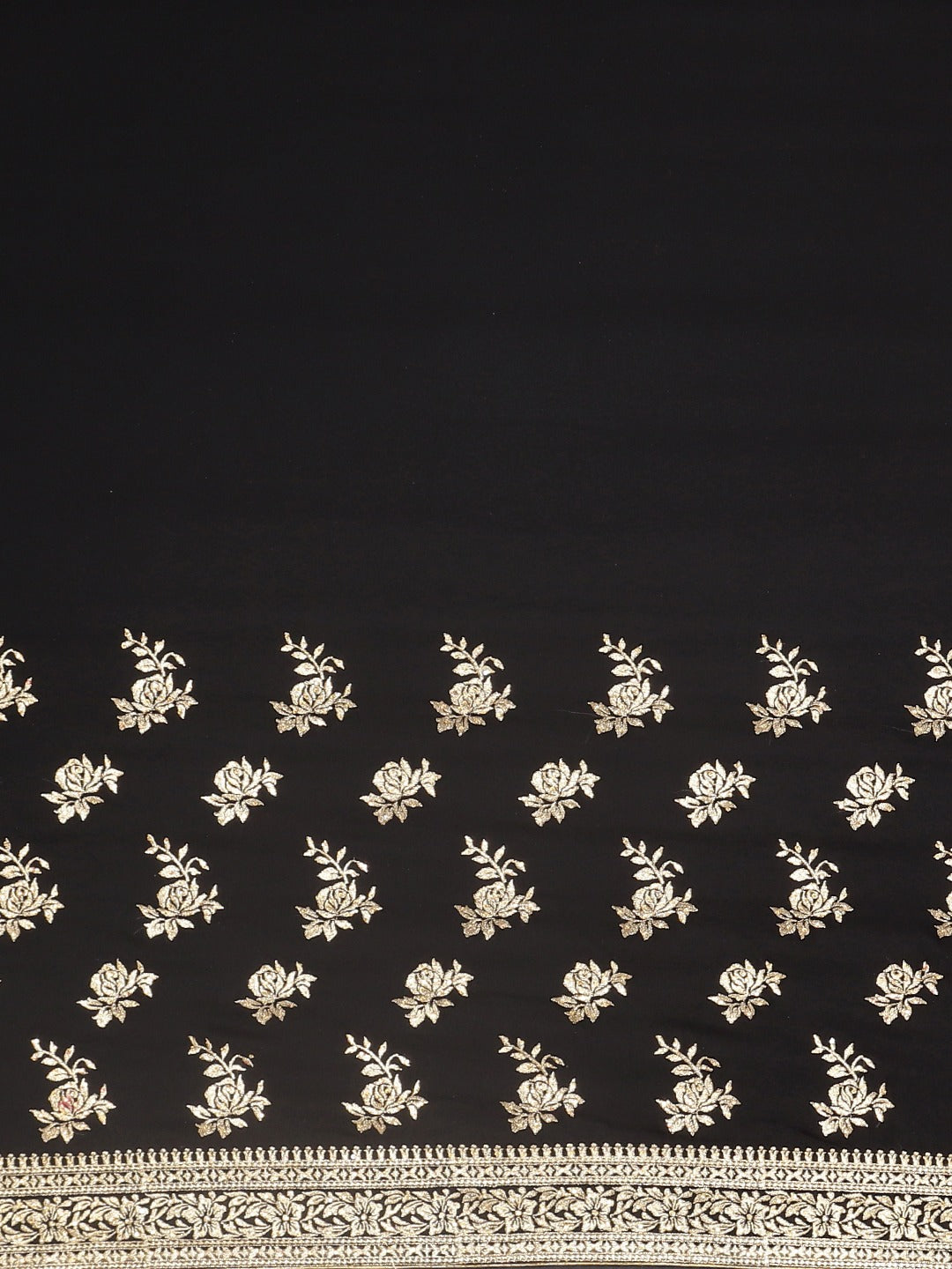 Neeru's Black Printed Saree With Blouse