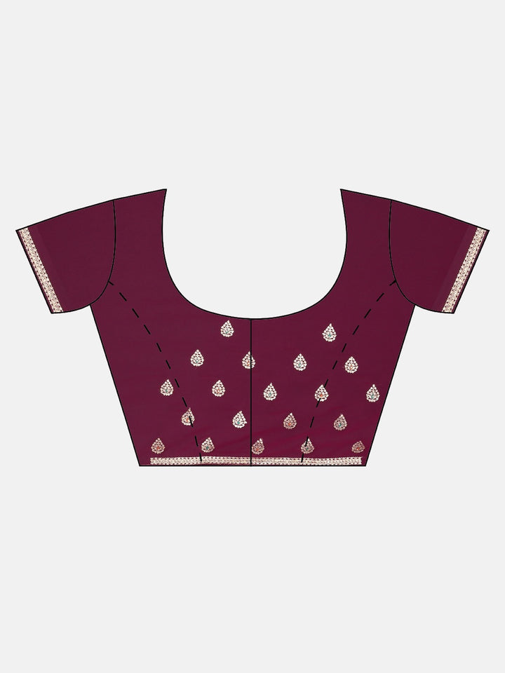 Neerus Pink georgette textured saree with blouse - detail view 2