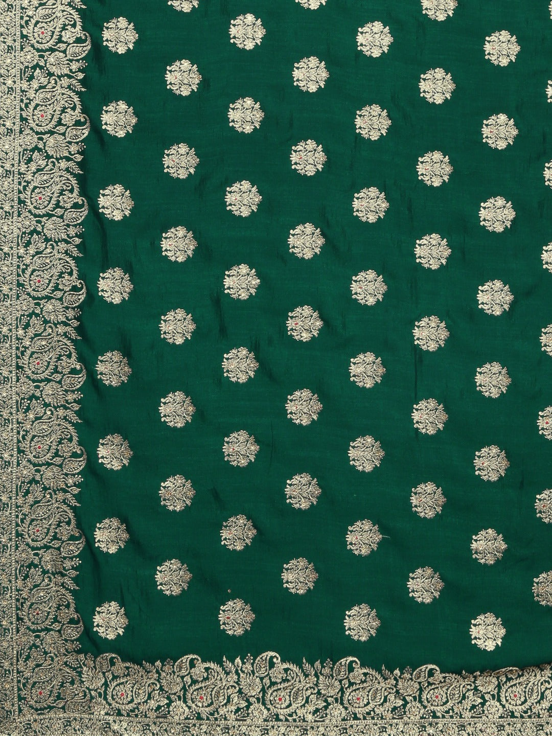 Neeru's Green Textured Saree With Blouse