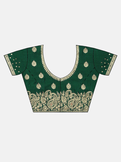 Neeru's Green Textured Saree With Blouse