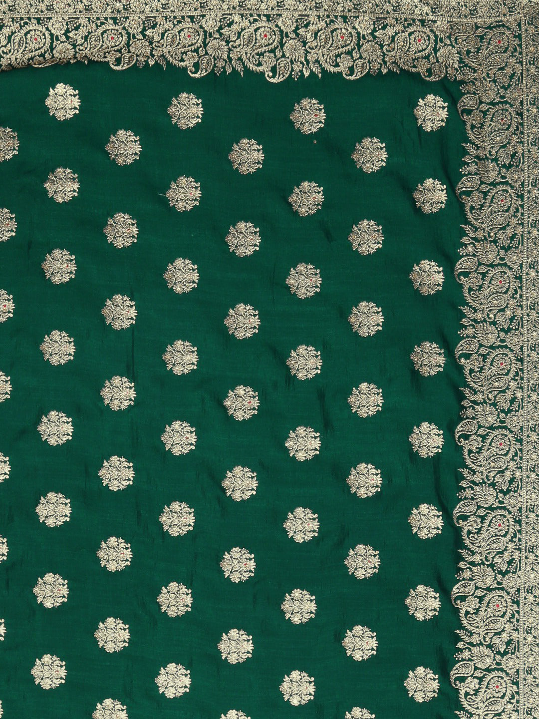 Neeru's Green Textured Saree With Blouse