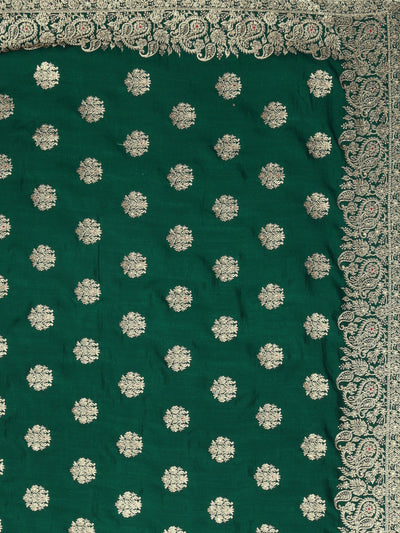 Neeru's Green Textured Saree With Blouse