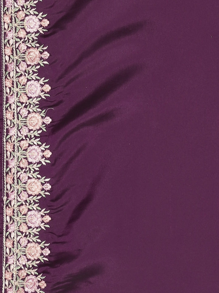 Neerus Magenta Embroidered Saree With Blouse