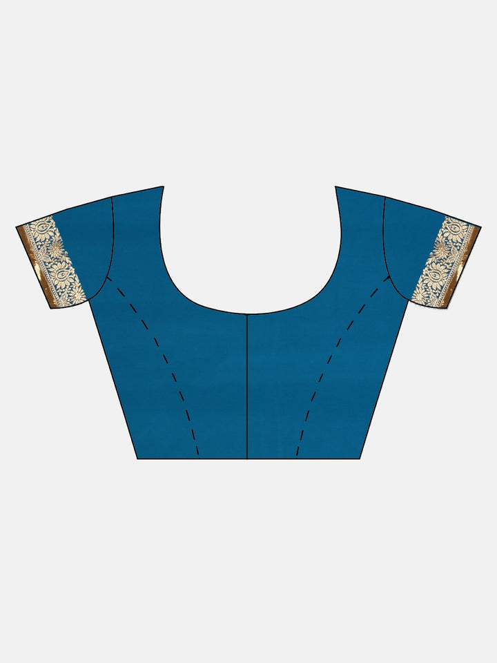 Neerus Blue Embroidered Saree With Blouse