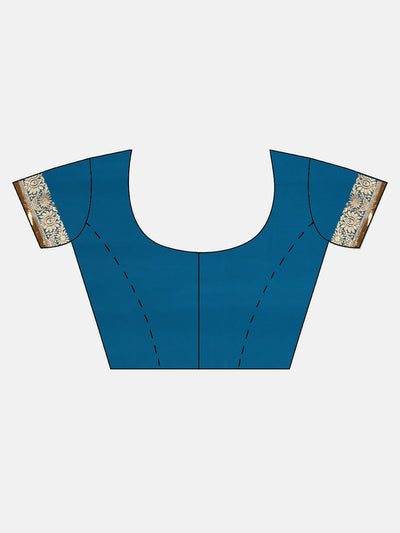 Neeru's Blue Embroidered Saree With Blouse
