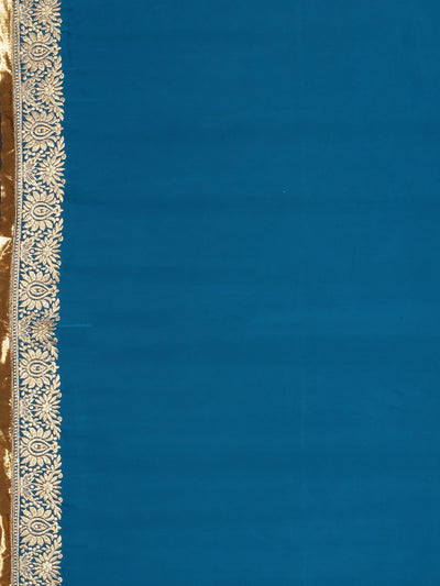 Neeru's Blue Embroidered Saree With Blouse