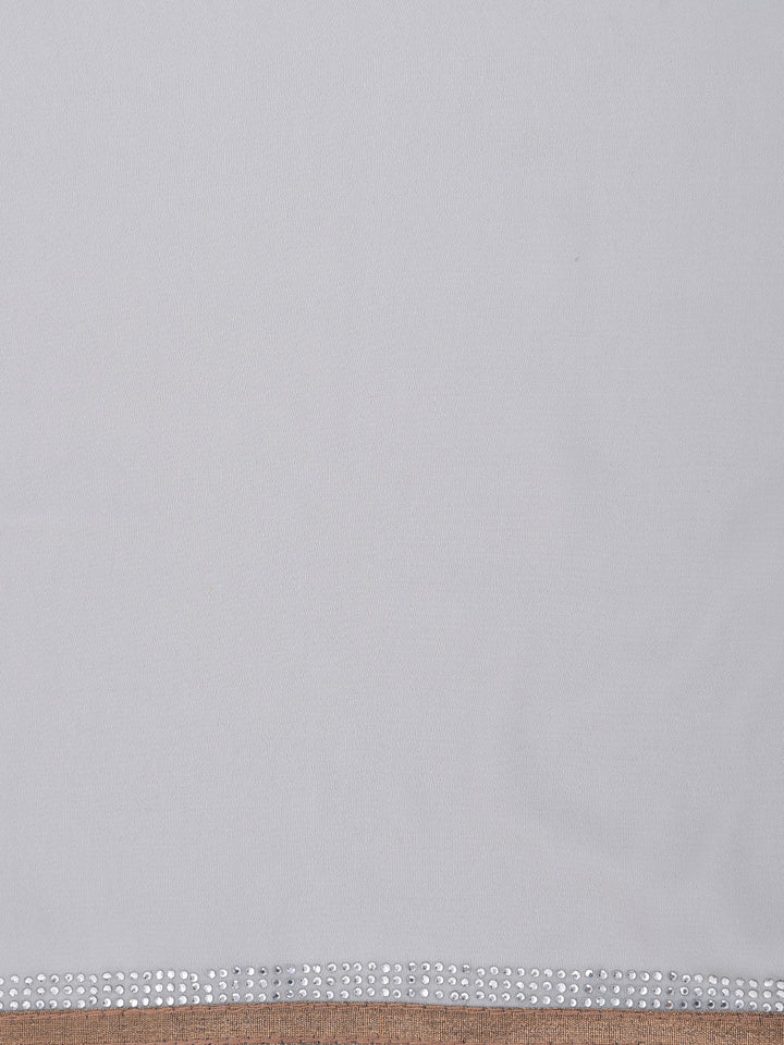 Neerus Grey Embellished Saree With Blouse