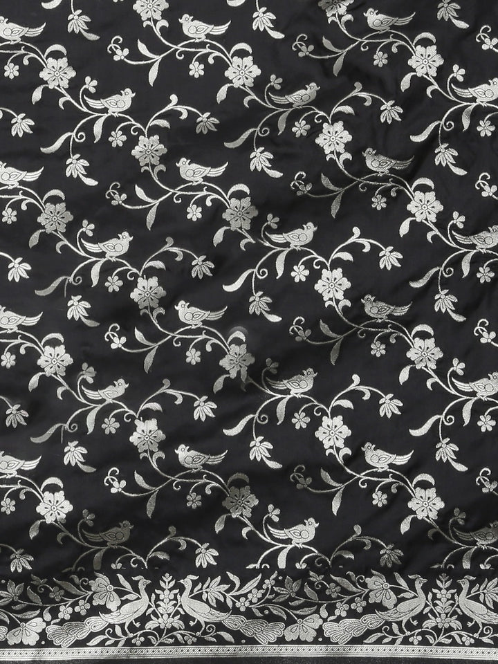 Neerus Black Color Silk Fabric Saree