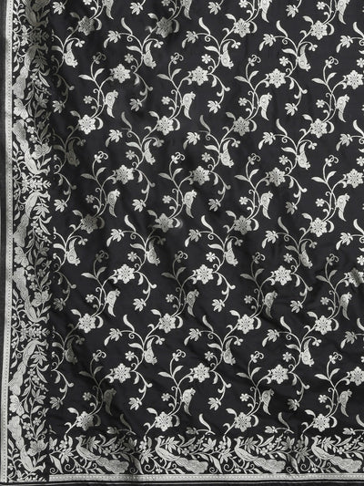 Neeru's Black Color Silk Fabric Saree