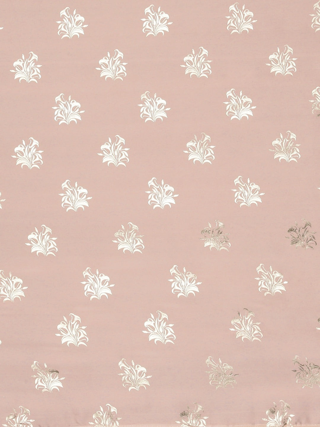 Neerus Peach Printed Saree With Blouse