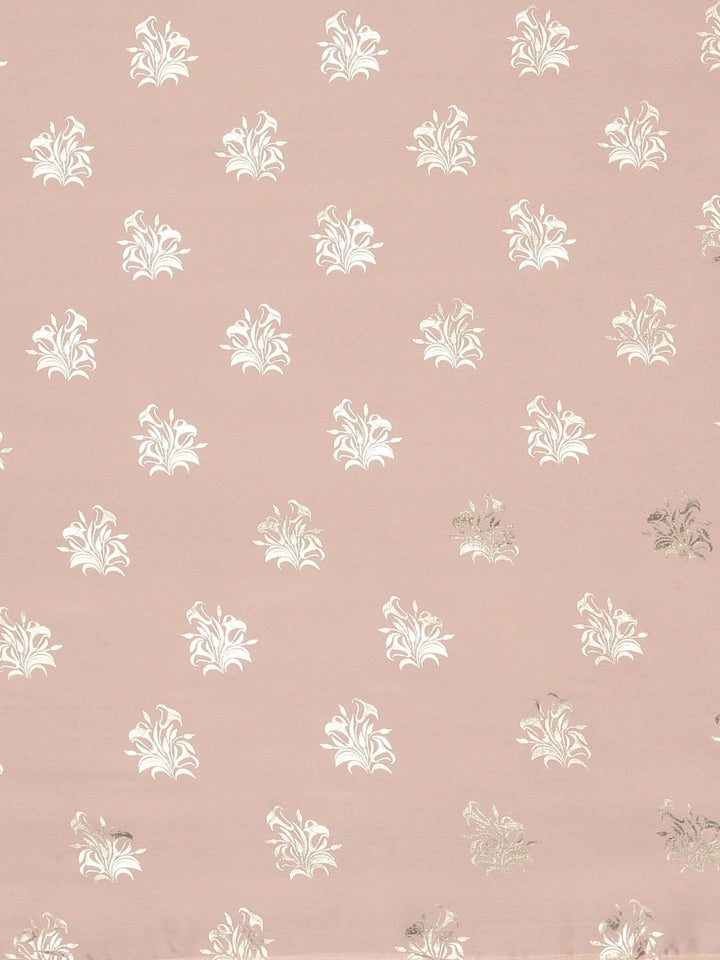 Neerus Peach Printed Saree With Blouse