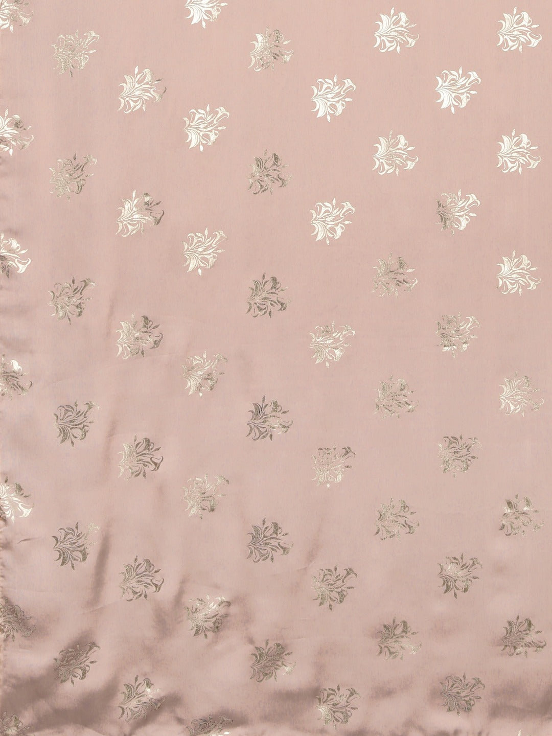 Neerus Peach Printed Saree With Blouse