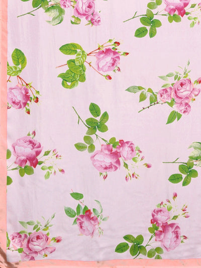 Neeru's Pink Printed Saree With Blouse