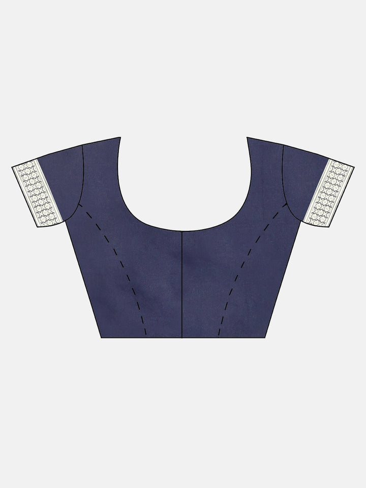 Neerus Blue Textured Saree With Blouse