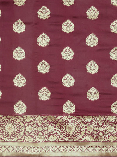 Neeru's Magenta Textured Saree With Blouse