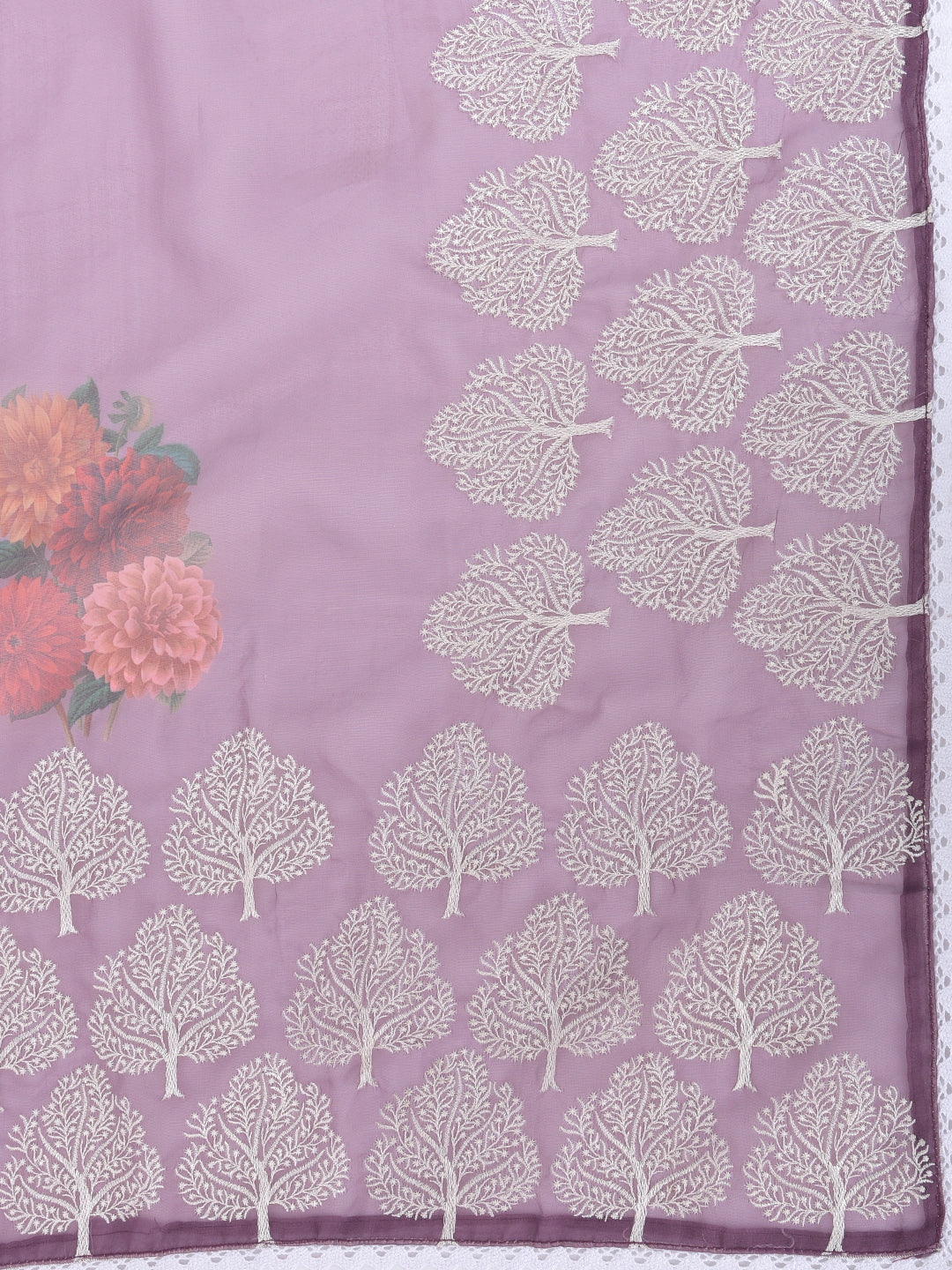 Neeru's Onion Color Organza Fabric Saree