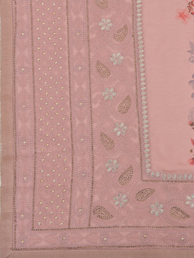 Neeru'S Peach Color, Crepe Fabric Saree