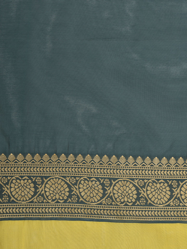 Neerus Green georgette woven saree - side view