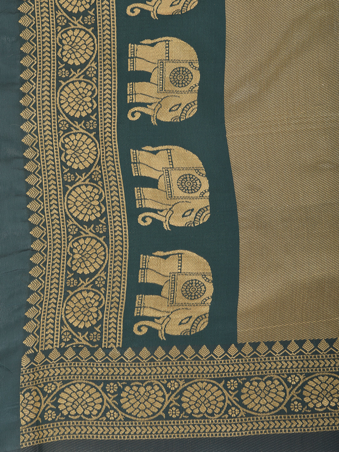 Neerus Green georgette woven saree - detail view 1