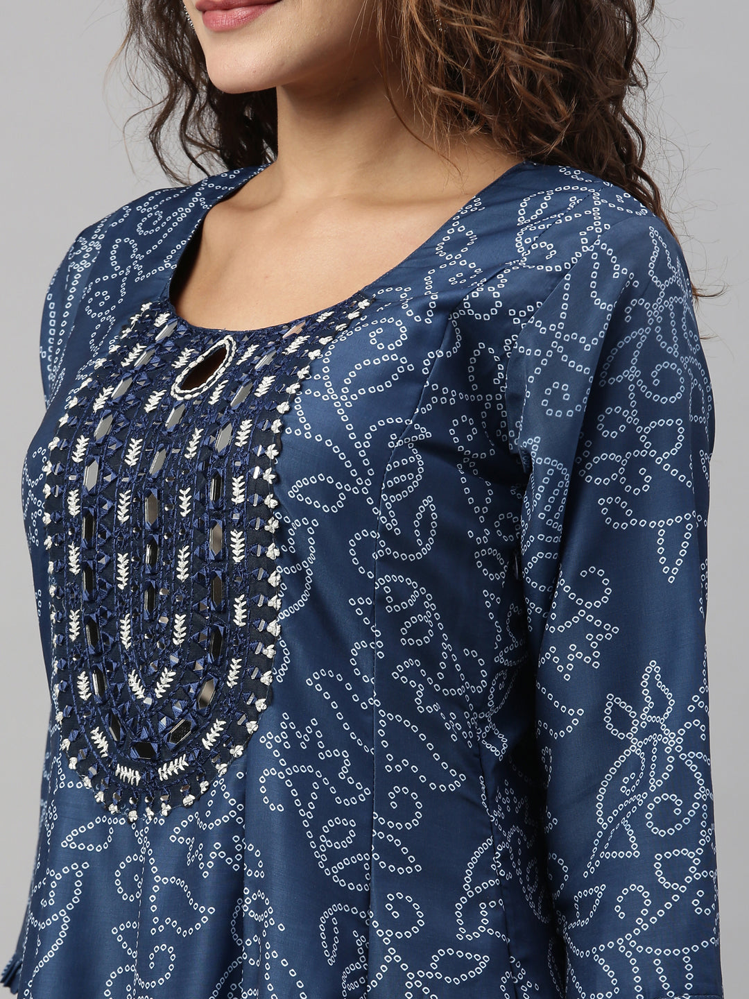 Neeru's Blue Color Model Fabric Kurta