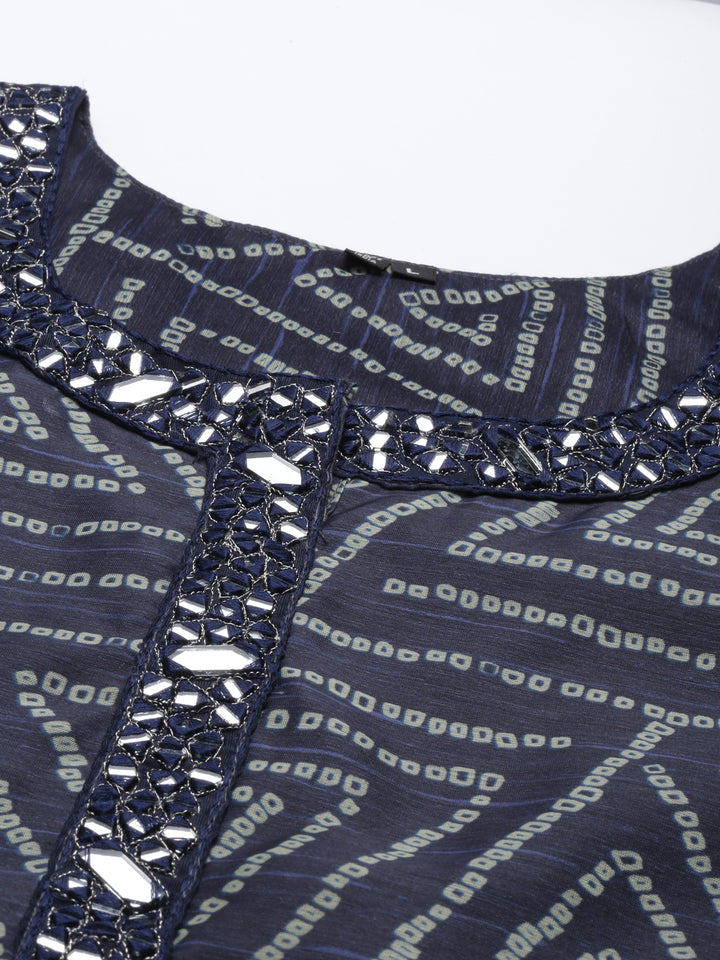 Neerus Blue Color Silk Fabric Kurta