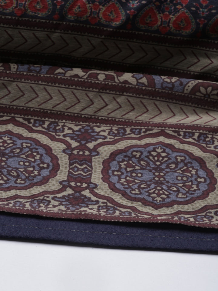 Neerus Blue Color Silk Fabric Kurta