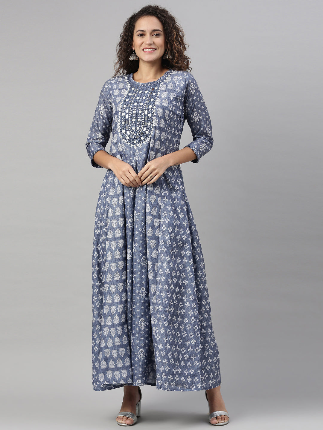 Neeru'S INDIGO color, MODEL fabric Kurta
