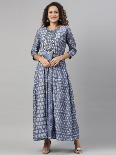 Neeru'S INDIGO color, MODEL fabric Kurta
