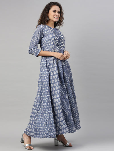Neeru'S INDIGO color, MODEL fabric Kurta