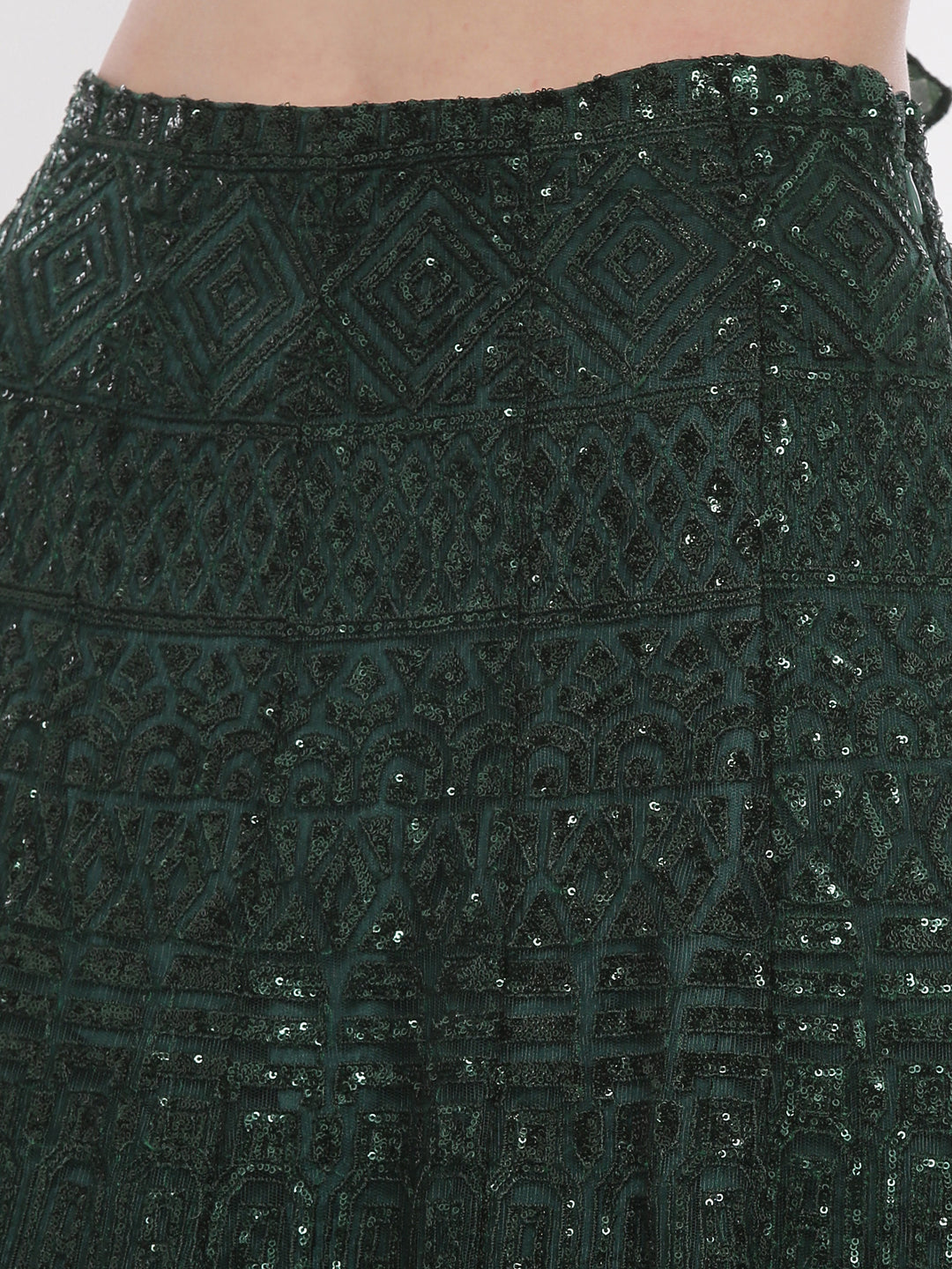 Neerus Green Color Nett Fabric Ghagra Set