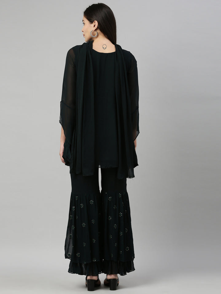 Neerus B Green Color Georgette Fabric Suit Set