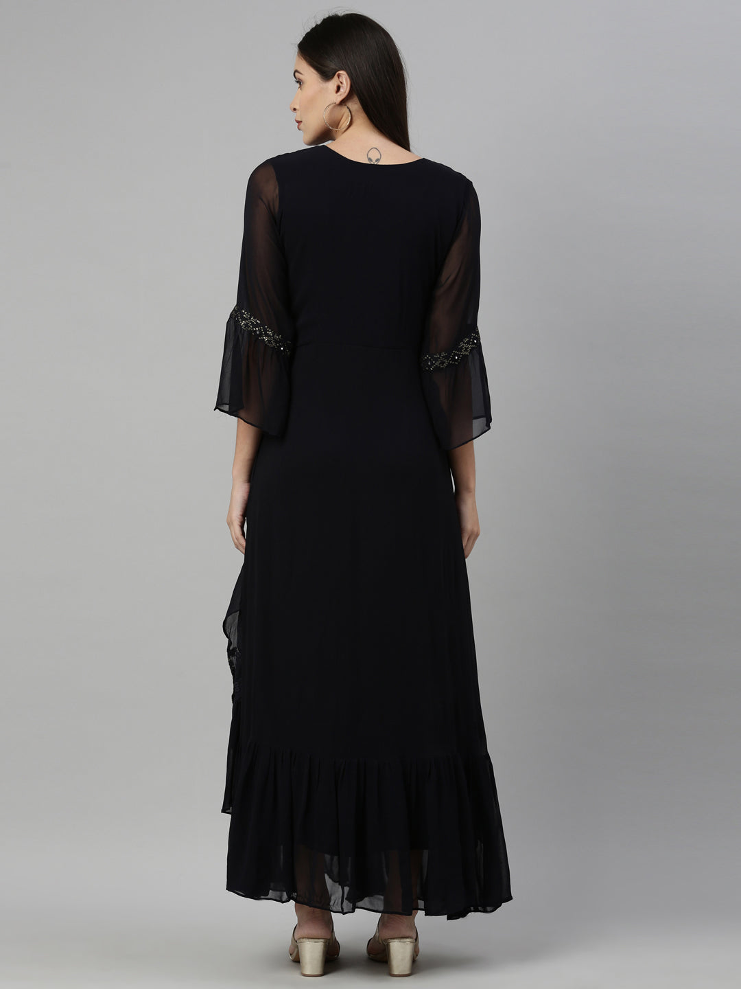 Neeru'S BLACK Color GEORGETTE Fabric Kurta