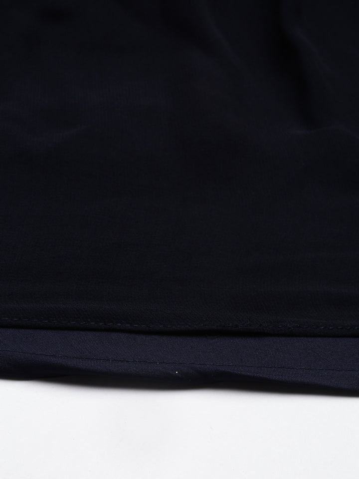 Neerus Black Color Georgette Fabric Kurta