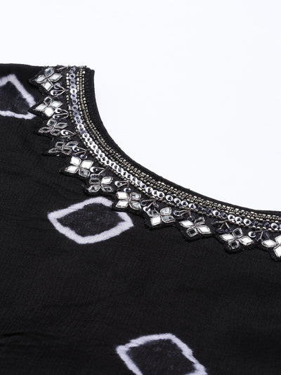 Neeru'S Black Color, Georgette Fabric Suit-Gharara