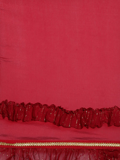 Neeru's Red Color Georgette Fabric Suit-Plazzo