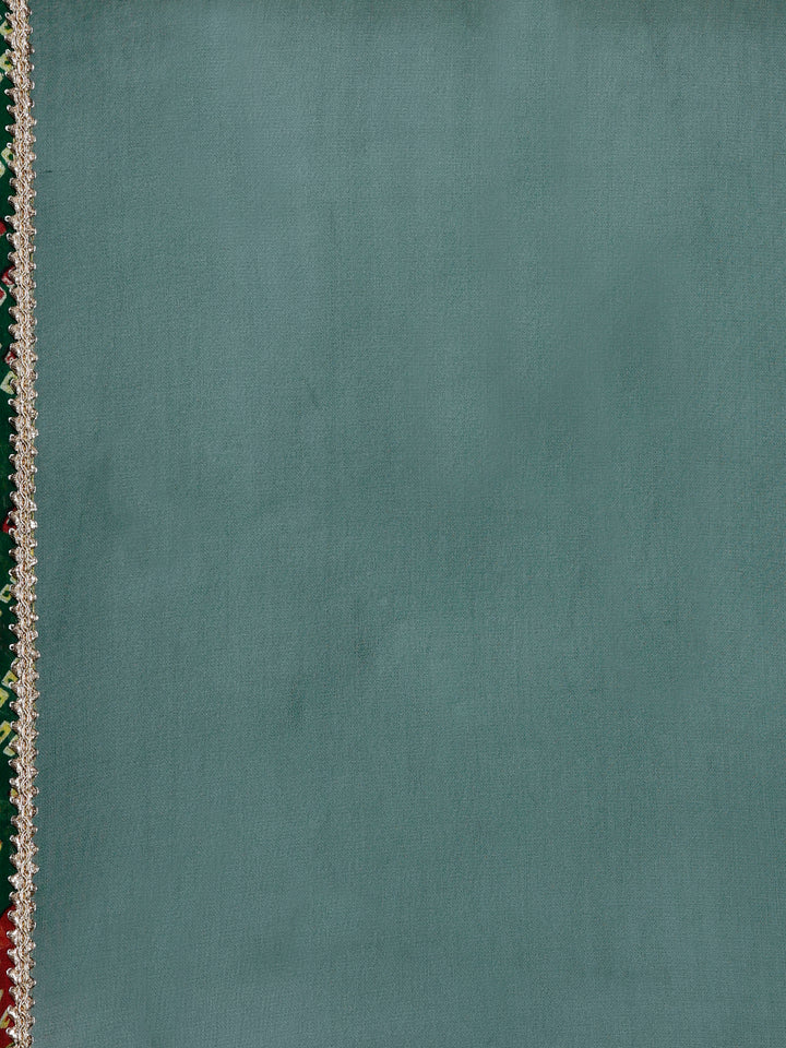 Neerus Green Color Georgette Fabric Suit-Plazzo