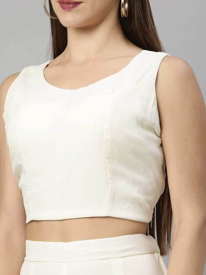 Neerus Cream Color Georgette Fabric Suit-Gharara