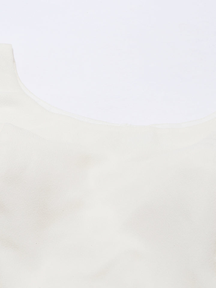 Neerus Cream Color Georgette Fabric Suit-Gharara