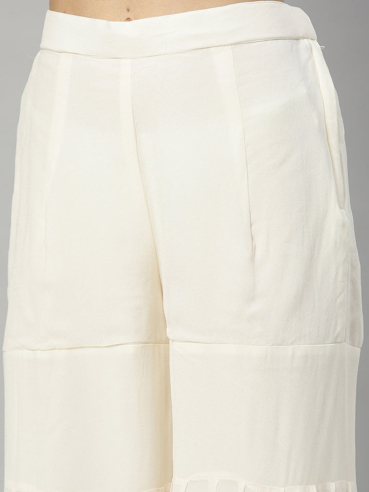 Neerus Cream Color Georgette Fabric Suit-Gharara