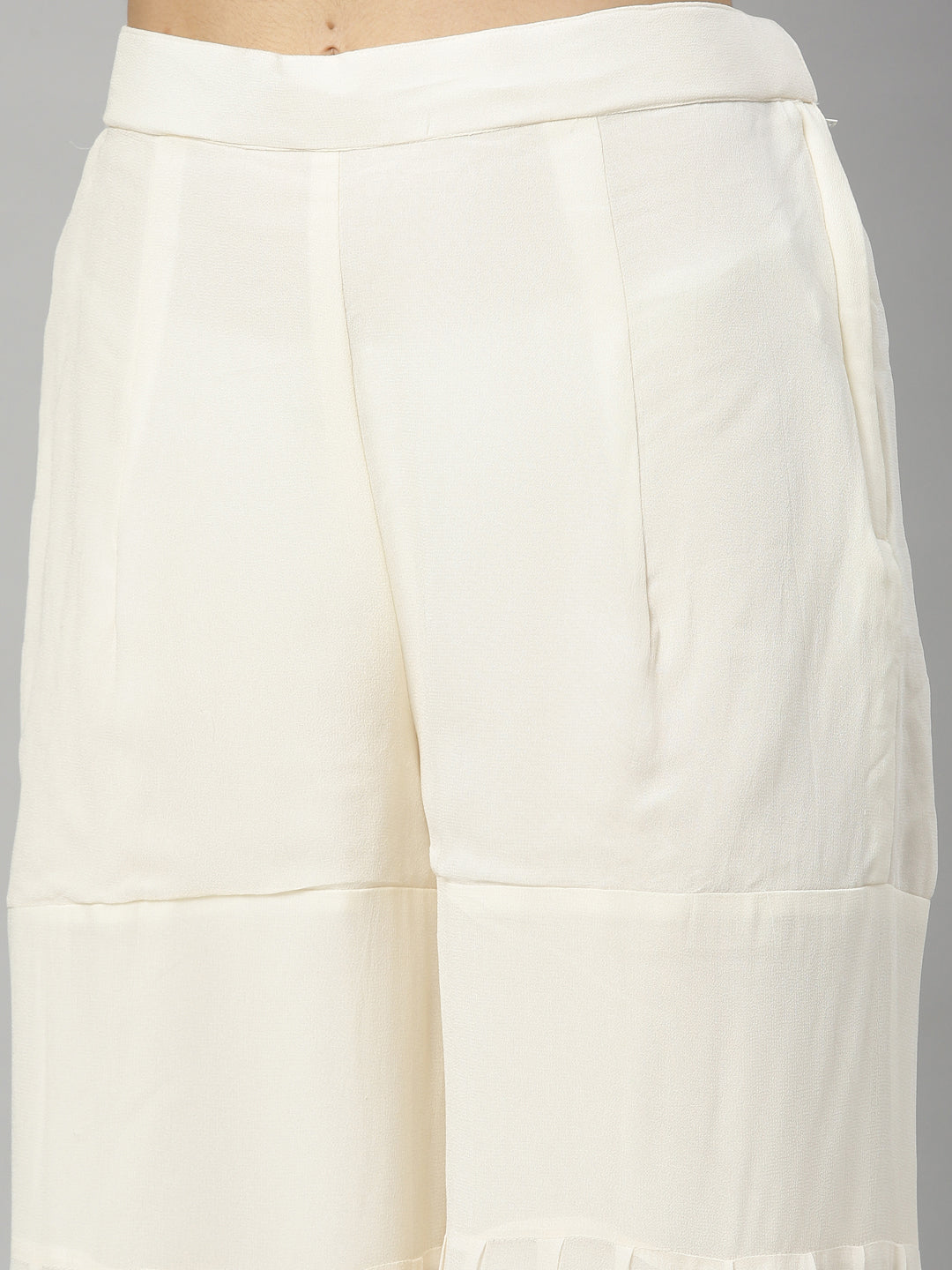 Neeru'S Cream Color, Georgette Fabric Suit-Gharara