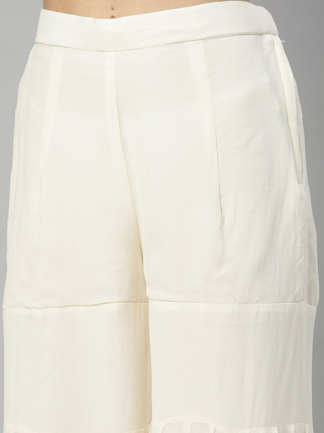 Neeru's Cream Color Georgette Fabric Suit-Gharara